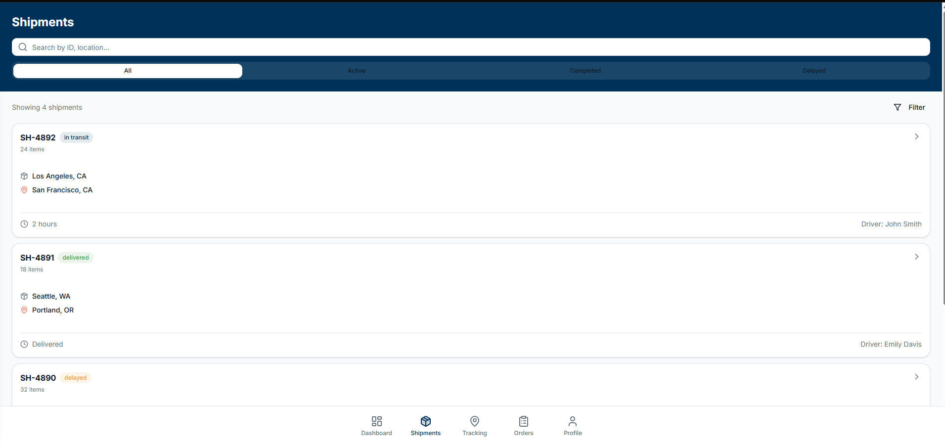 Tracking Screen